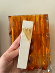 Limestone + onyx brown 3d Letter mezuzah