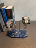 The Watch stand double.   Blue agatha