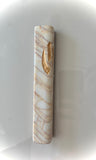 Golden spider side letter Mezuzah