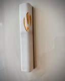 Volakas marble gold side letter mezuzah