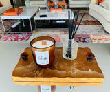 Onyx Brown irregular tray with acrylic handles