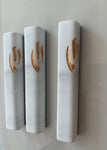 Volakas marble gold side letter mezuzah