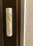 Skyros grey marble gold side letter mezuzah