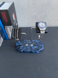 The Watch stand double.   Blue agatha