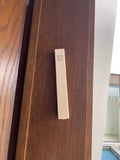 Travertino beige mezuzah with silver letter