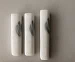 Onyx ivory silver side letter mezuzah